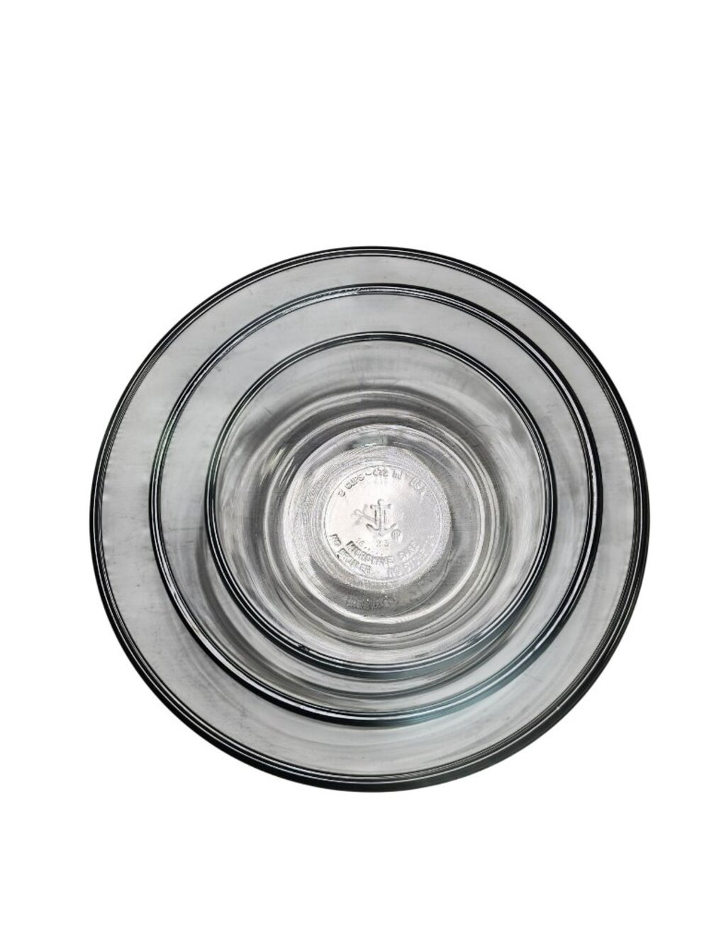 Anchor Hocking Clear Glass Nesting Mixing Bowls Set Of 3 Microwave Safe USA